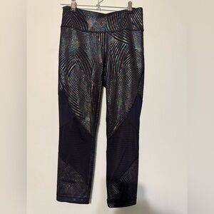 Fila Black Leggings with Multicolor Pattern